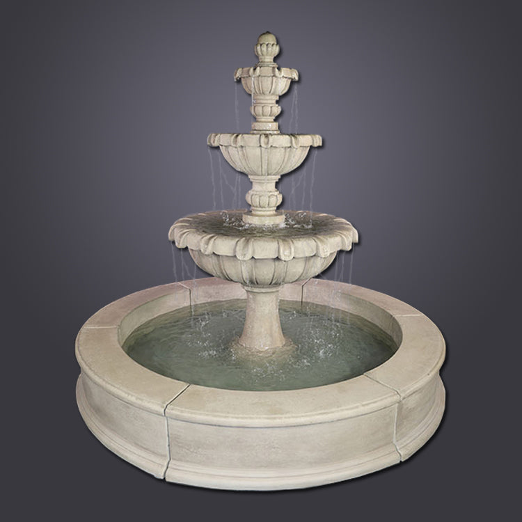 Three tier easy pond fountain