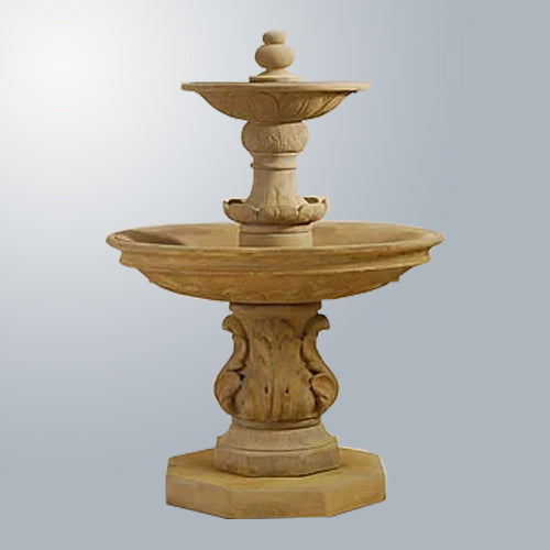 Garden fountain with step feature