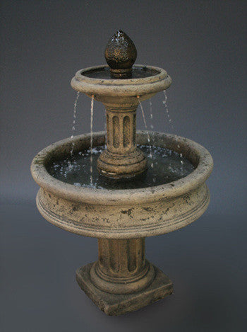 tiered water fountain with column base