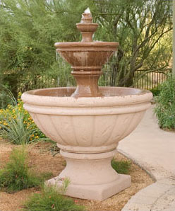 GFRC three tiered fountain with finial top