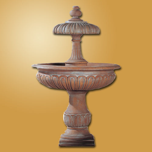 Two tier outdoor water fountain