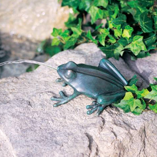 garden accent crazy mini frog brass