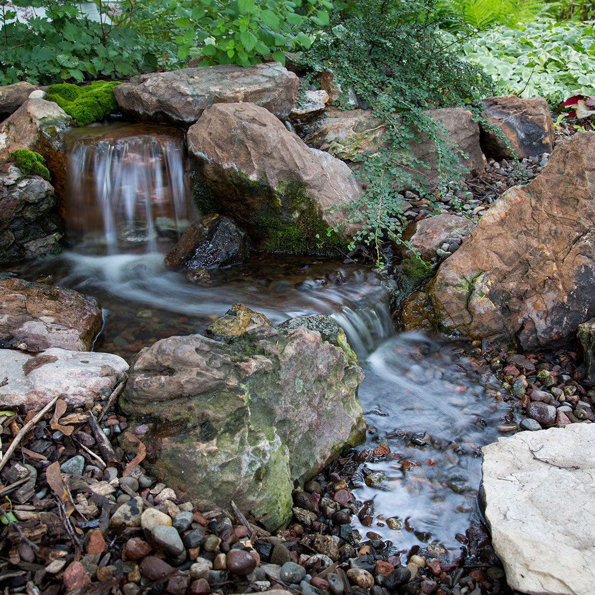 Image of a do it yourself backyard waterfall kit