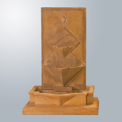 Wall fountain with water flowing