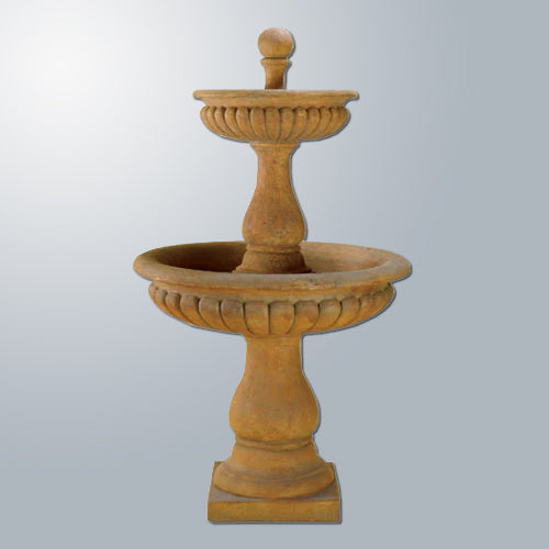 Two tier outdoor water fountain for garden or patio