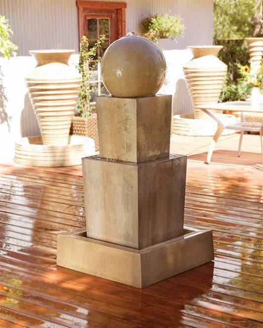Garden water fountain with ball feature