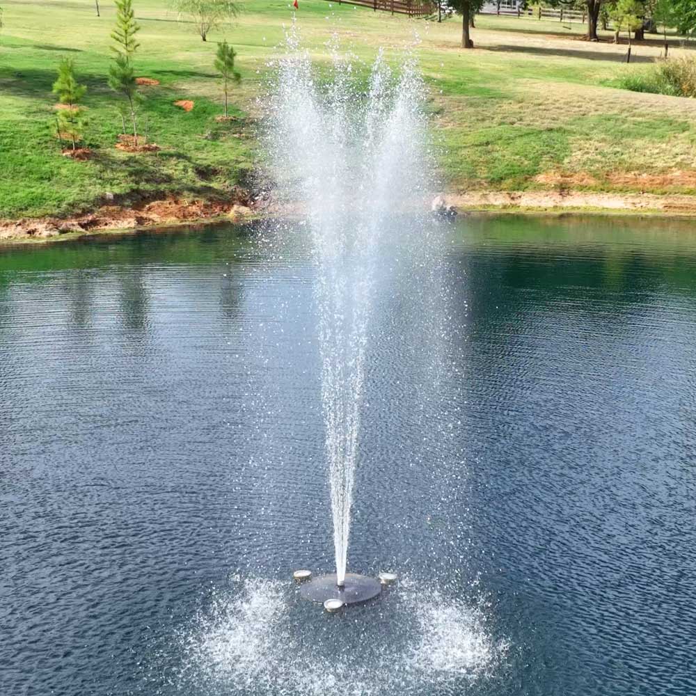 PondSelect Eco Series 1/2 HP Pond Fountain, 4 Spray Patterns – 115V