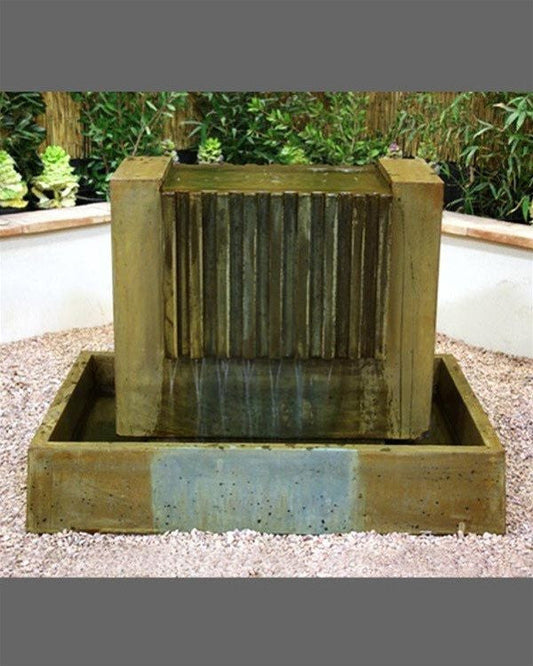 Garden water feature with cascading falls