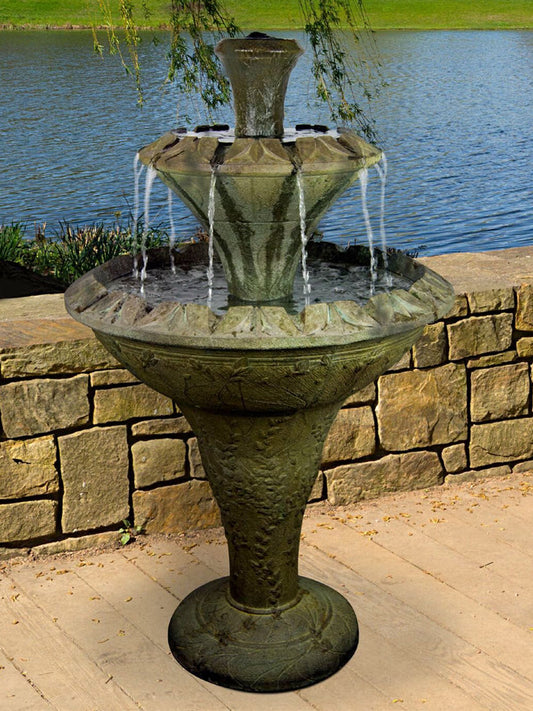 Two tier outdoor water feature