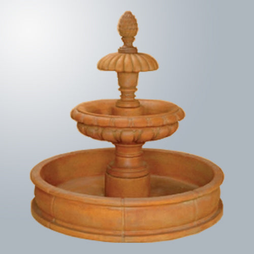 Two tier pond fountain for outdoor garden decor