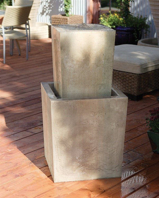 Squared garden water fountain