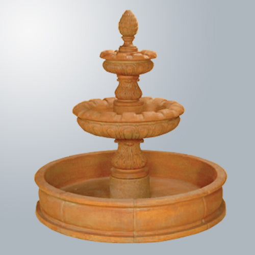 Two tier pond fountain for outdoor garden