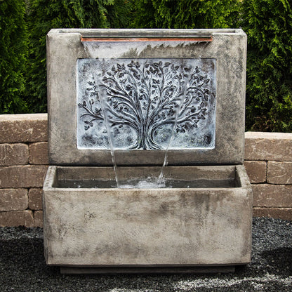 Image of a large oak wall fountain