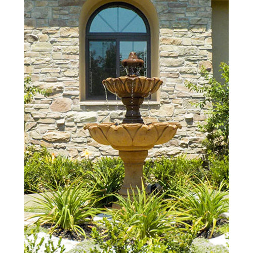 Two tier outdoor water feature
