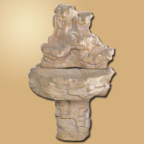 Outdoor water feature with cascading falls design