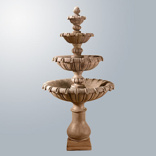 Four tier outdoor water fountain for garden or patio