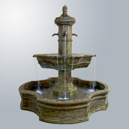 Image of a large pond fountain designed for multiple water spouts.