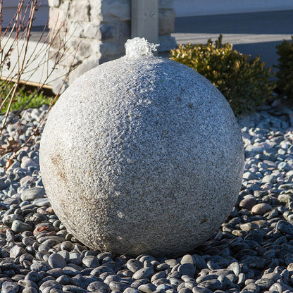 Image of a granite sphere stone fountain