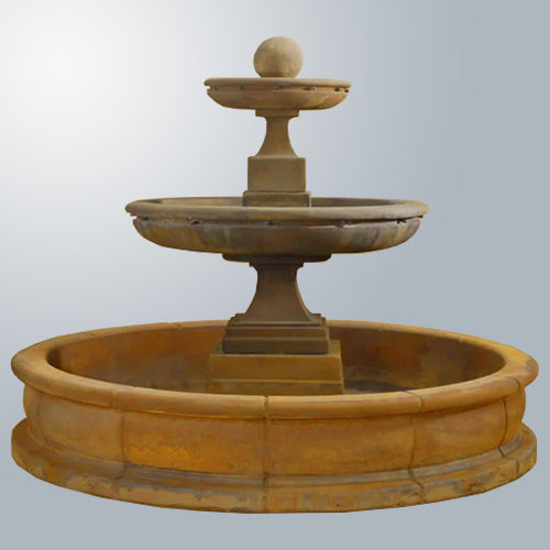 Image of a short pond fountain suitable for a garden or patio.