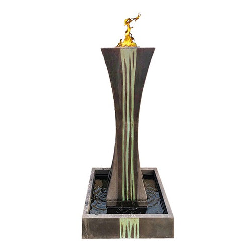 Image of a fountain with fire feature