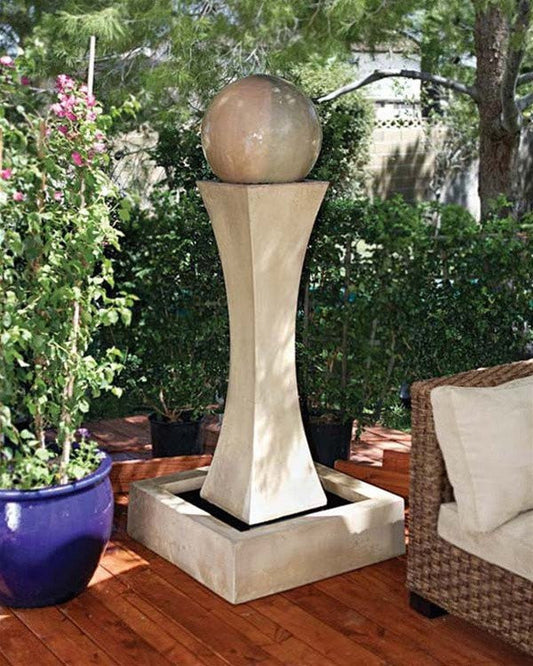 Garden water fountain with ball feature
