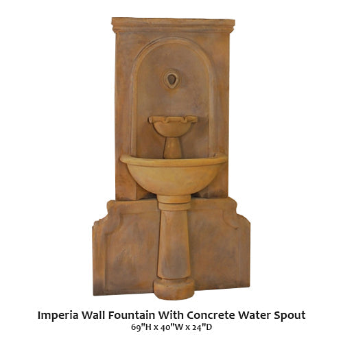 Imperia Wall Fountain With Concrete Water Spout