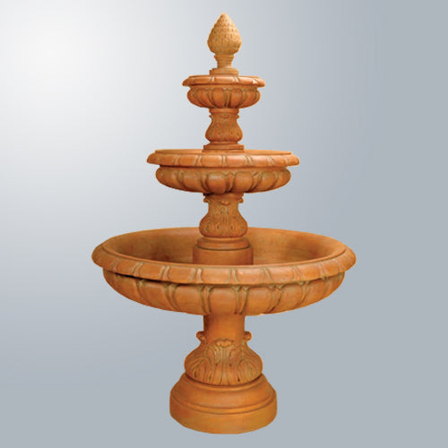 Three tier outdoor water fountain