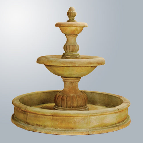 Two tier pond fountain for garden or patio