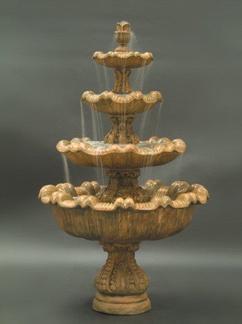 Tall four tier outdoor fountain in Italian style