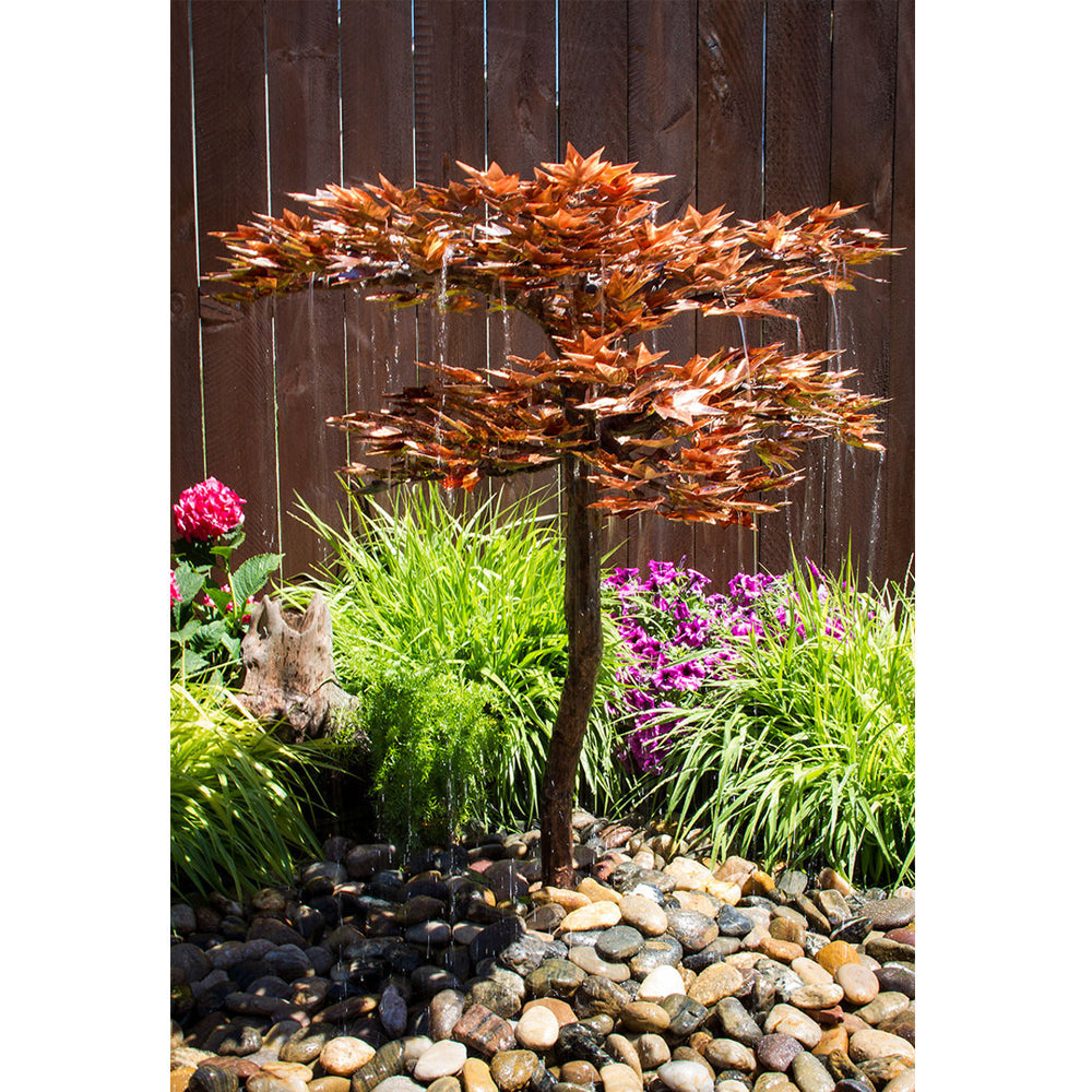 38 inch copper Japanese maple tree garden fountain water feature
