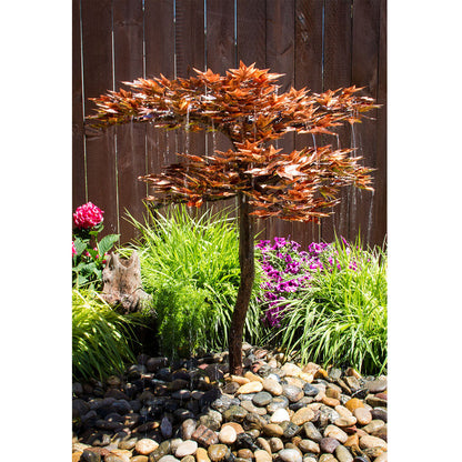 38 inch copper Japanese maple tree garden fountain water feature