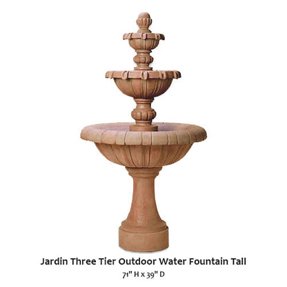 Jardin Three Tier Outdoor Water Fountain Tall