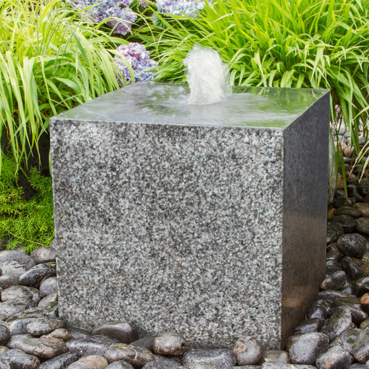 Granite cube water feature for garden or patio