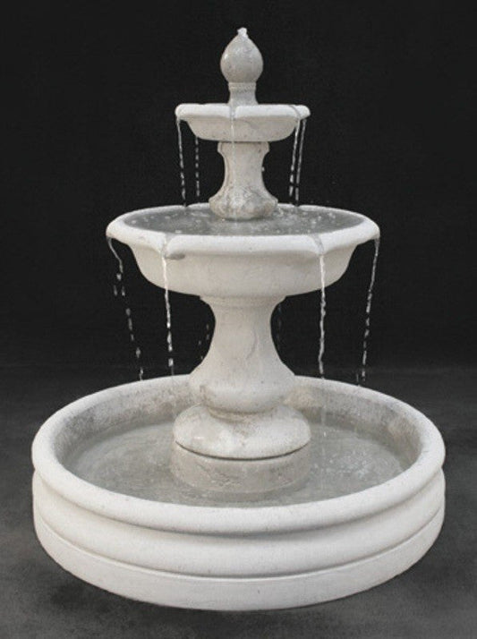 Small tiered outdoor fountain with 46 inch basin