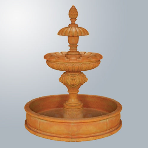 Two tier pond fountain for outdoor garden