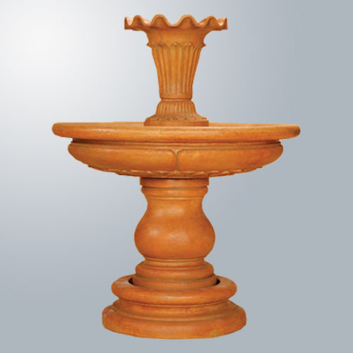 Outdoor water feature with lily design