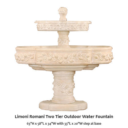 Limoni Romani Two Tier Outdoor Water Fountain