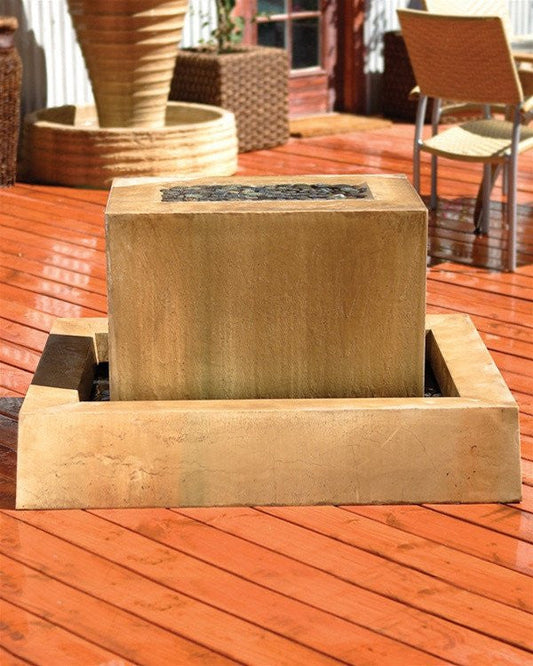 Image of a linear garden water fountain