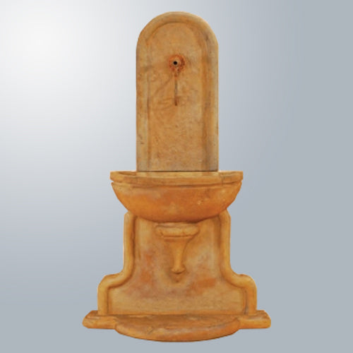 Wall fountain designed for a spout