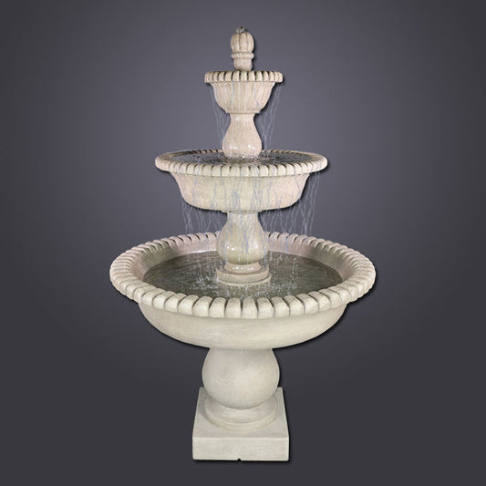 Three tier outdoor water fountain