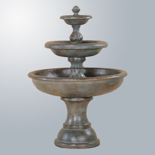 Three tier outdoor water fountain