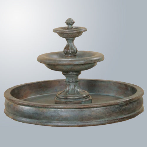 Tiered outdoor water fountain for ponds