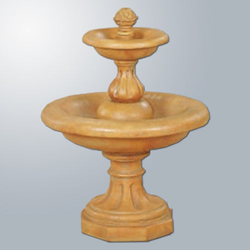 Two tier outdoor water fountain