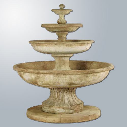 Four tier outdoor water fountain