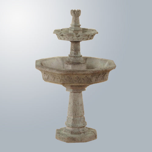 Two tier outdoor water fountain
