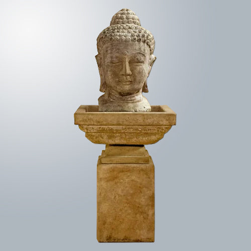 Tall Buddha fountain for meditation
