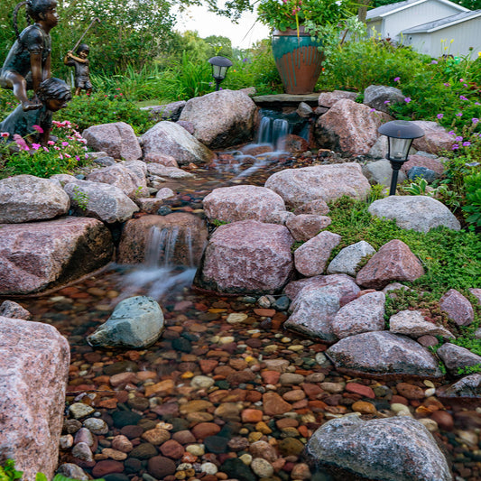 Image of a medium pondless waterfall kit with a 16 foot stream.