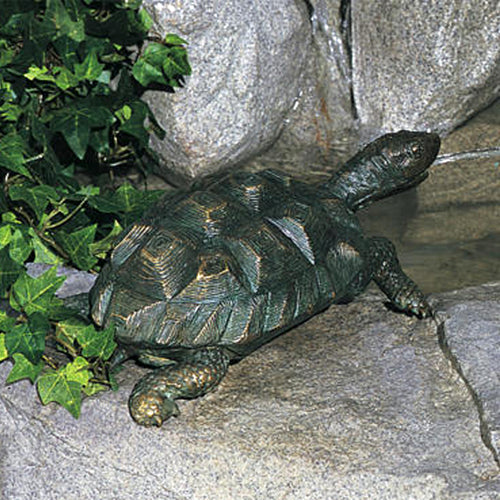 Medium turtle garden accent made of brass