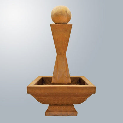 Image of a short fountain with a ball feature.