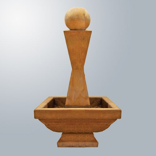 Image of a short fountain with a ball feature.